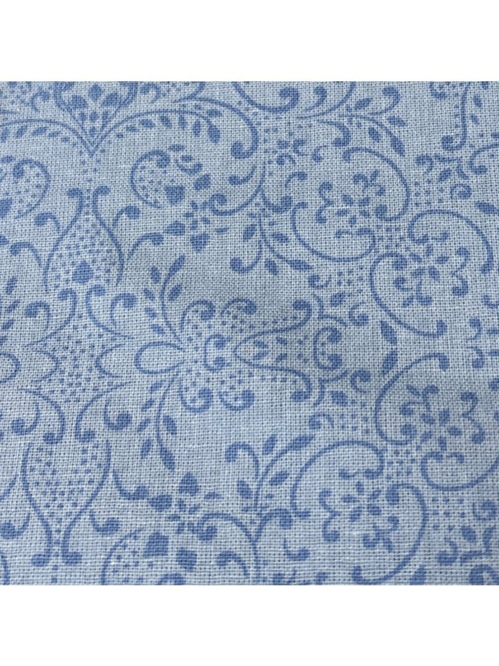 Blue Floral Pattern Cotton Fabric 19x20" Quilting Sewing